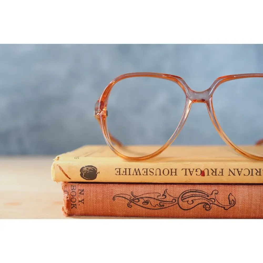 Vintage 1970s Eyeglasses Grandma Chic Boho Festival NOS Jackie O France 55-15